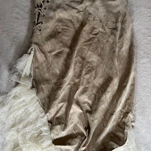 Classic/Vintage Suede and lace skirt